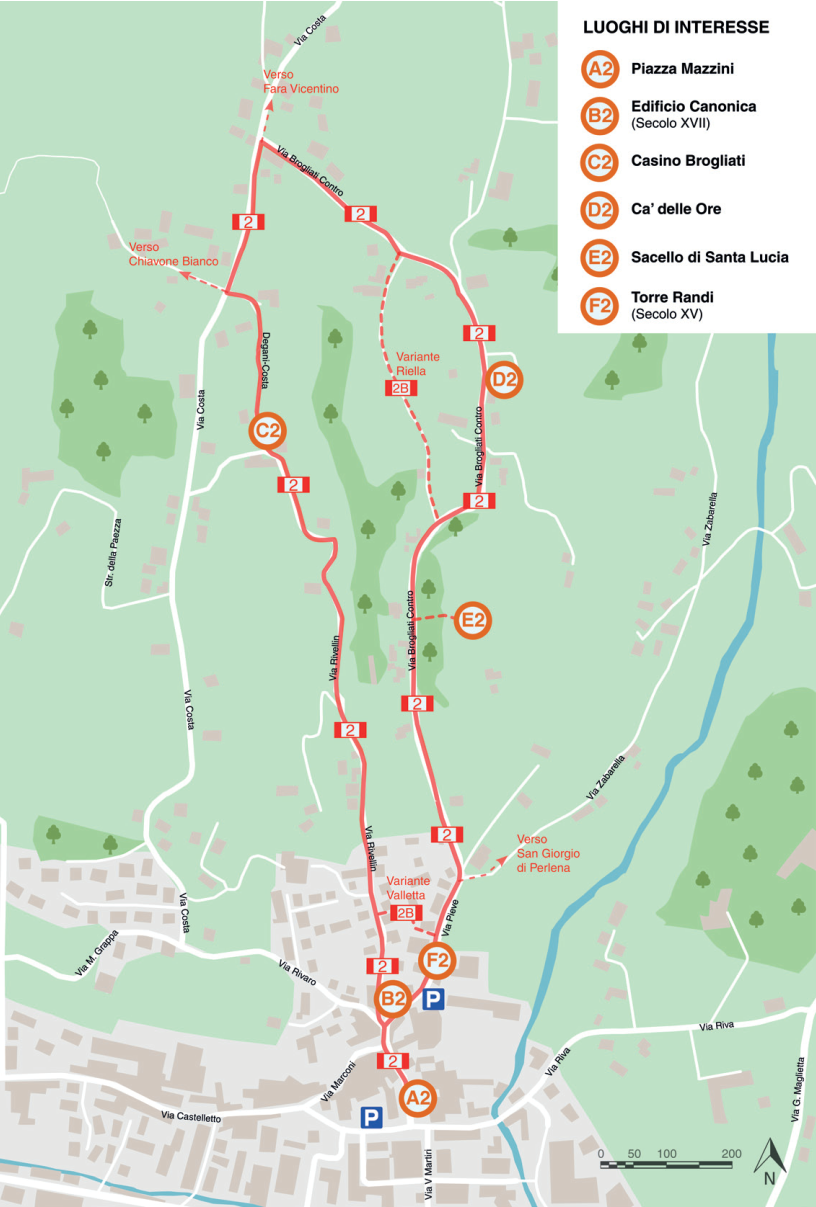 mappa percorso degani-costa